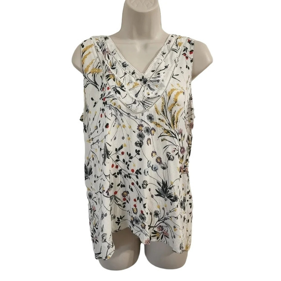 ZARA Floral V-Neck Sleeveless Top Size XS - Picture 1 of 12